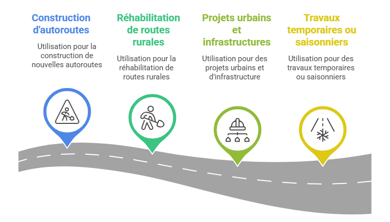 Applications principales dans les projets routiers